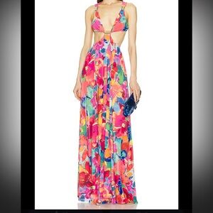 Michael Costello x Revolve Daffodil Gown Floral Print